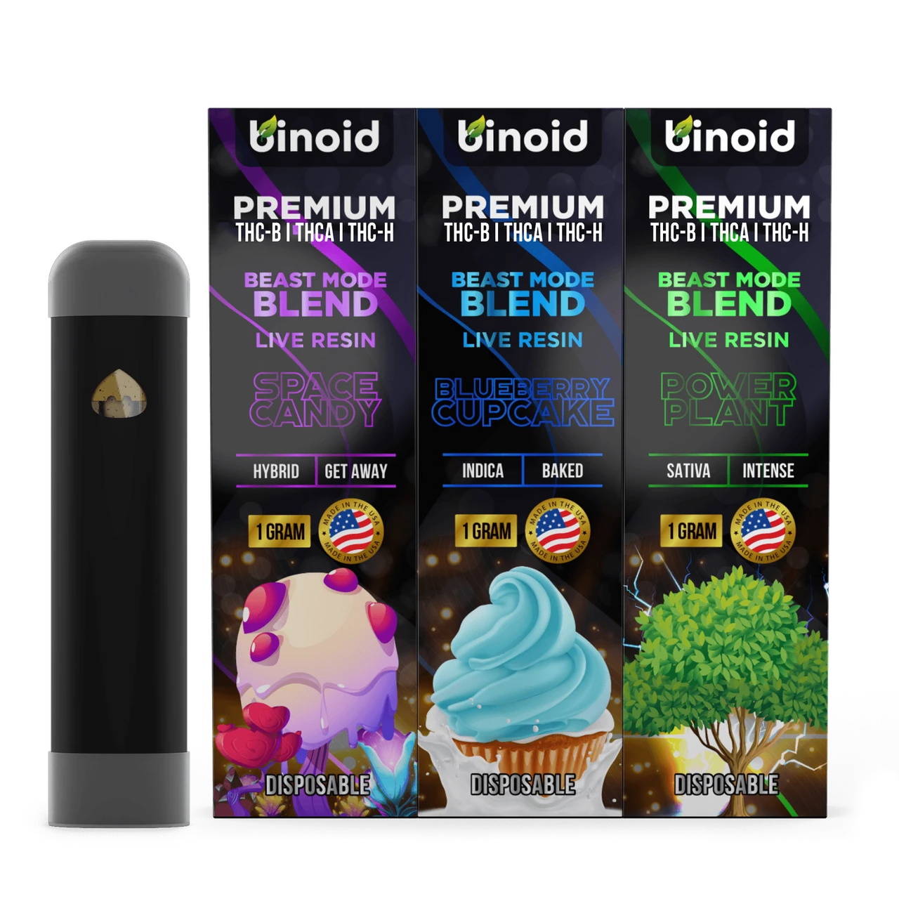 Binoid Beast Mode Live Resin Blend 3 Pack Combo Disposable Vape Pens Binoid Beast Mode Live Resin Blend 3 Pack Combo Disposable Vape Pens