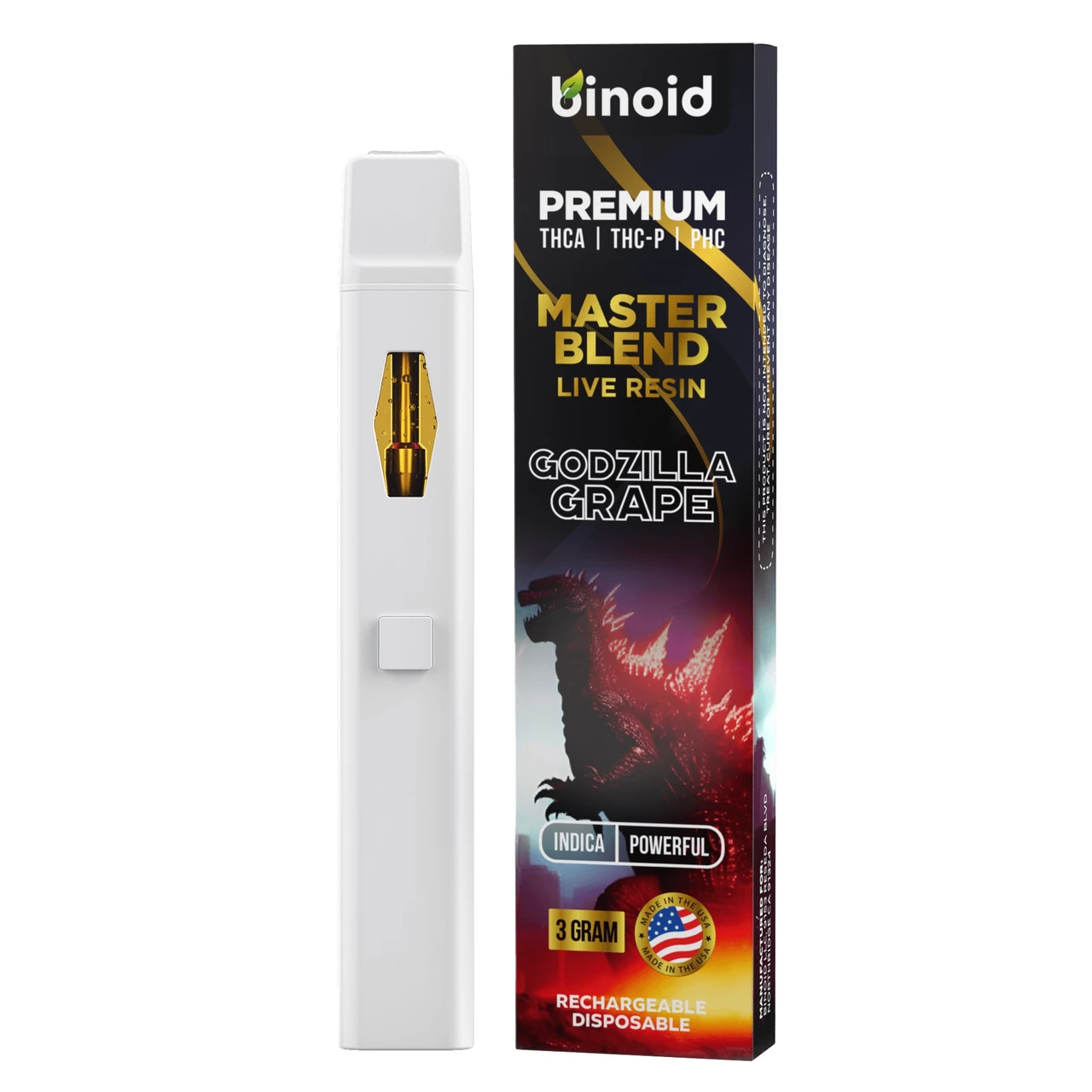 Binoid Master Blend THCA + THCP + PHC Live Resin 3G Disposable Vape Pen Binoid Master Blend THCA + THCP + PHC Live Resin 3G Disposable Vape Pen