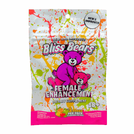 Bliss Bears Female Enhancement Gummies, Tropical, Libido, 6ct