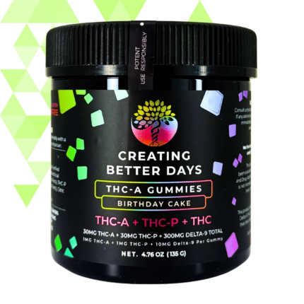 Creating Better Days Birthday Cake THCA+THCP+D9 Gummies, 360mg