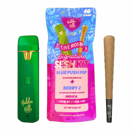 Hidden Hills Signature THCA Sesh Kit, 4g Live Rosin Combo