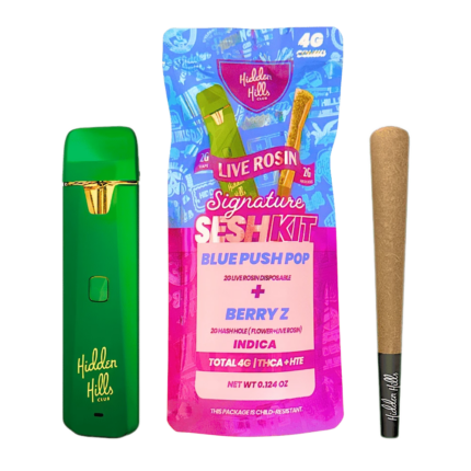 Hidden Hills Signature THCA Sesh Kit, 4g Live Rosin Combo
