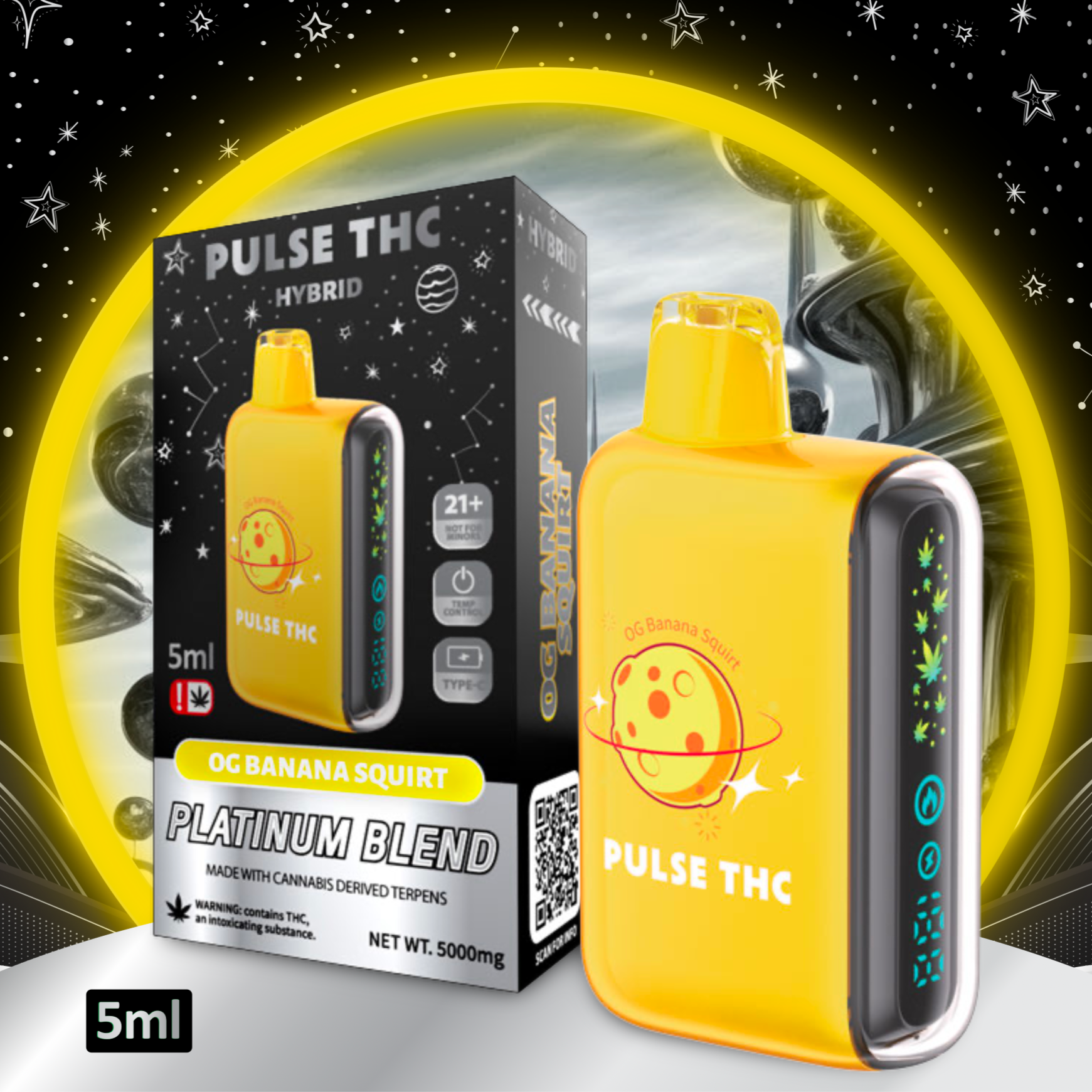 Pulse THC Platinum Blend - OG BANANA SQUIRT - Hybrid Pulse THC Platinum Blend - OG BANANA SQUIRT - Hybrid