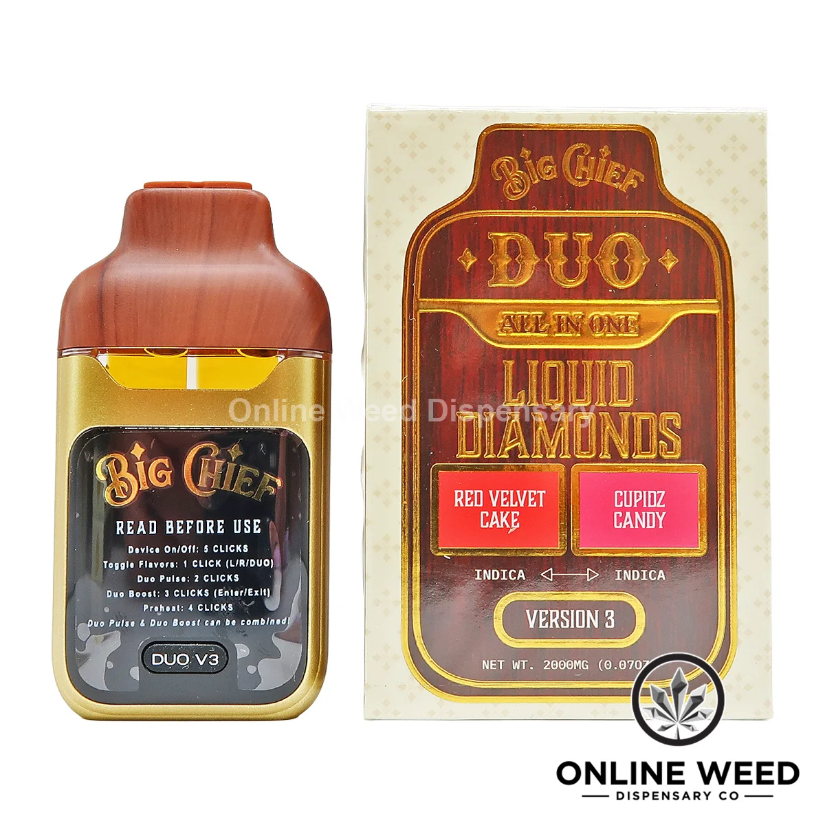 Big Chief Duo 2g All-In-One Disposable Vape - Red Velvet Cake + Cupidz Candy Big Chief Duo 2g All-In-One Disposable Vape - Red Velvet Cake + Cupidz Candy