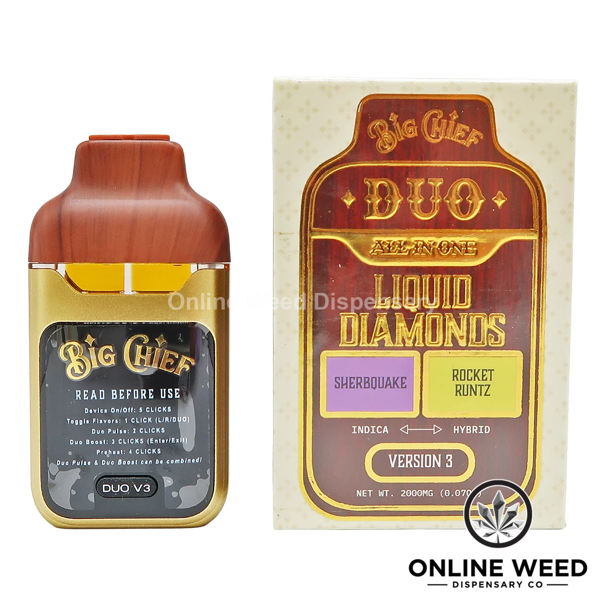 Big Chief Duo 2g All-In-One Disposable Vape - Sherbquake + Rocket Runtz Big Chief Duo 2g All-In-One Disposable Vape - Sherbquake + Rocket Runtz
