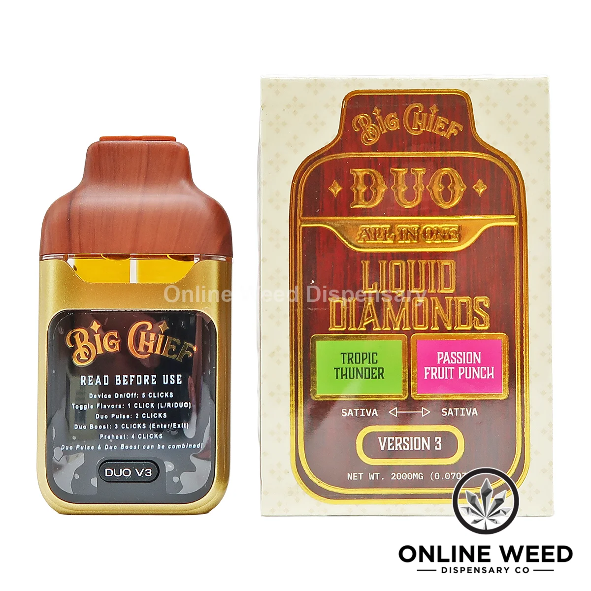 Big Chief Duo 2g All-In-One Disposable Vape - Tropic Thunder + Passion Fruit Punch Big Chief Duo 2g All-In-One Disposable Vape - Tropic Thunder + Passion Fruit Punch