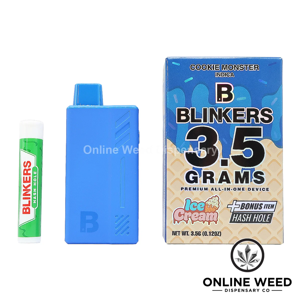 Blinkers 3.5g Disposable Vape + Hash Hole - Cookie Monster Blinkers 3.5g Disposable Vape + Hash Hole - Cookie Monster