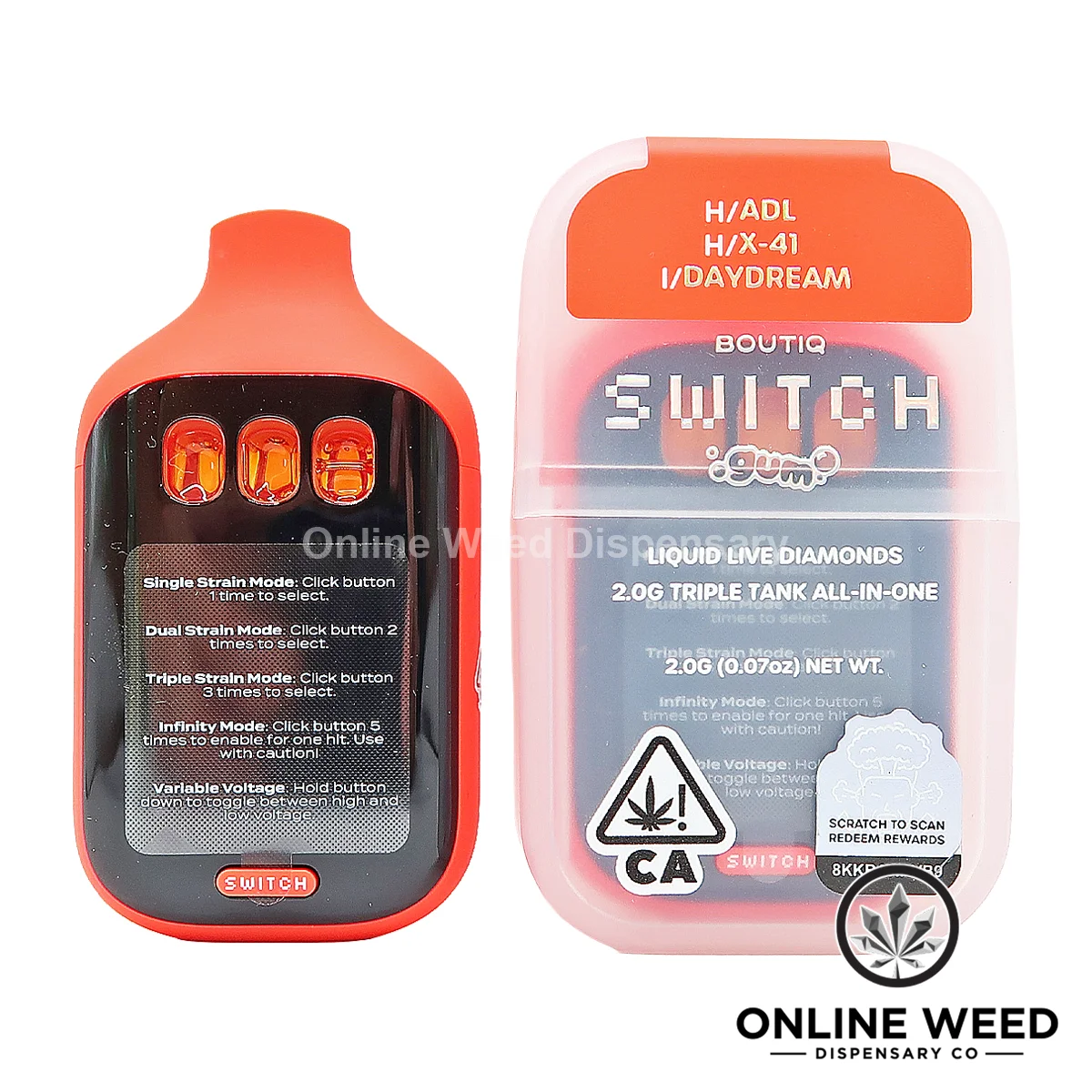 Boutiq Switch V5 2g Disposable Vape - ADL + X-41 + Daydream Boutiq Switch V5 2g Disposable Vape - ADL + X-41 + Daydream
