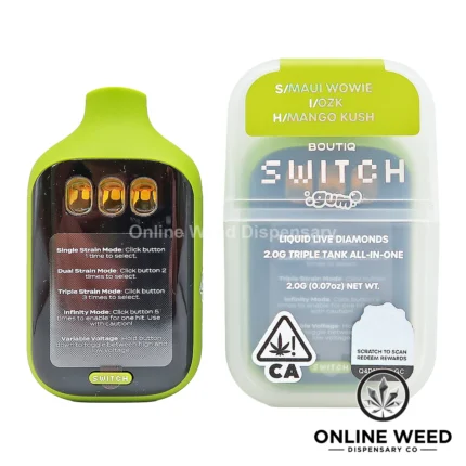 Boutiq Switch V5 2g Disposable Vape - Maui Wowie + OZK + Mango Kush
