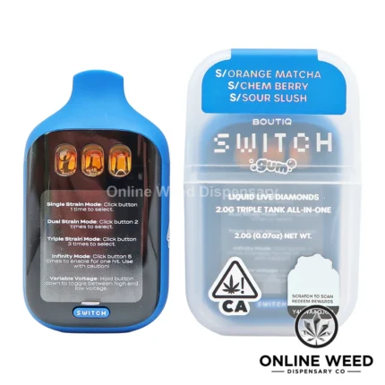 Boutiq Switch V5 2g Disposable Vape - Orange Matcha + Chem Berry + Sour Slush