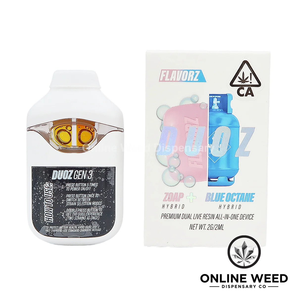 Flavorz Duoz Premium Dual Live Resin All-In-One Device Flavorz Duoz Premium Dual Live Resin All-In-One Device