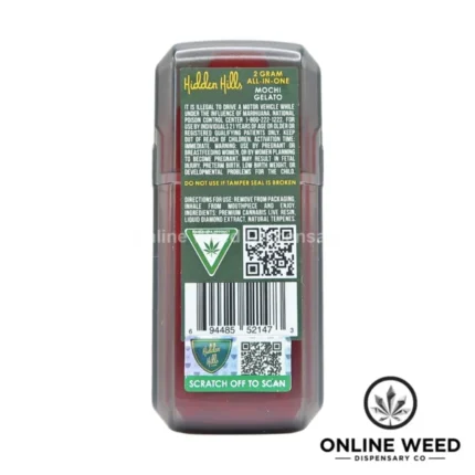 Hidden Hills 2g Disposable Vape - Mochi Gelato