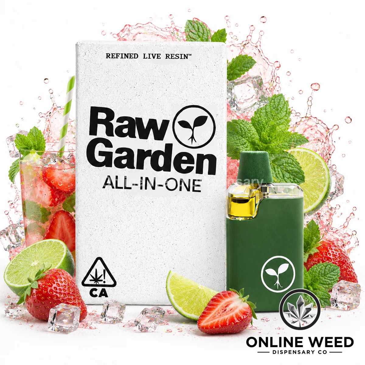 Raw Garden 1g Live Resin Disposable Vape - Strawberry Lime Mojito Raw Garden 1g Live Resin Disposable Vape - Strawberry Lime Mojito